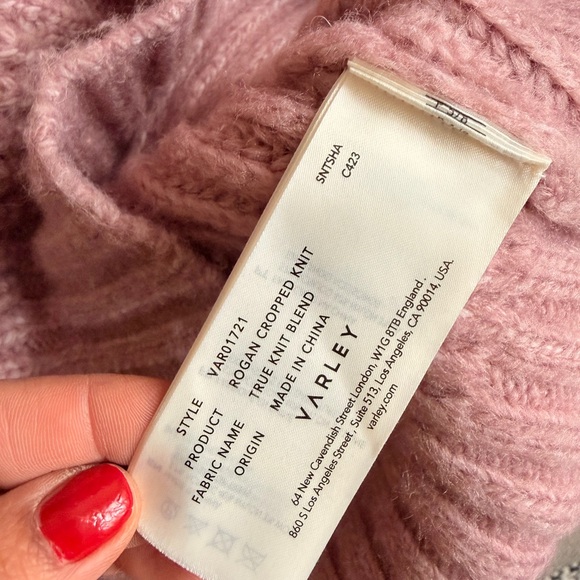 Varley Pointelle Turtleneck Sweater - Dusty Rose - Picture 8 of 8